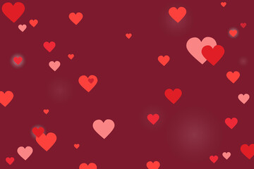 Fototapeta na wymiar Colorful Background with Heart Confetti. Vector illustration