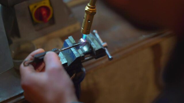 A master is making Ney instrument. 4K Footage in Turkey