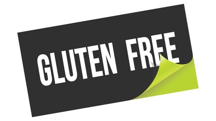 GLUTEN  FREE text on black green sticker stamp.