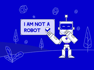Captcha i am on a robot vector illustration concept 
