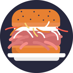 American Food icons. Food Icons. Fast Food Icons. Vector Illustration.