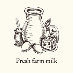 Logo for milk farm, milk and cheese products  - 409009307