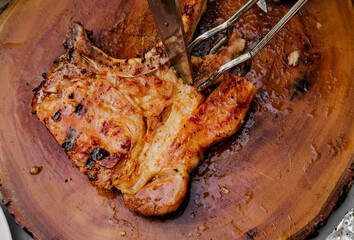 T-bone steak grilled