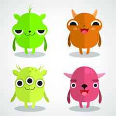 Cute little monsters, vector illustration - 409009900