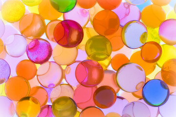 Water crystal gels macro shot