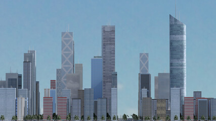 テレビ会議 背景用 CG 街並み 鳥瞰 background cityscape