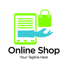Online Shop Logo designs Template, Vector illustration 
