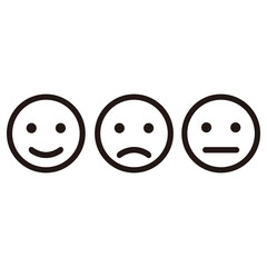 Smiley emoticons icon positive, neutral and negative .