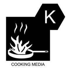 Class of fire vector icon isolated on white background, Cooking media sign