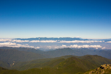 Fototapeta na wymiar 仙丈ケ岳から見る中央アルプス