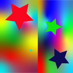 
Bright stars on a colored background. Layout. Minimal design template for postcard, poster, banner, cover, packaging