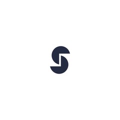 initials S logo, with cool edit circle shape