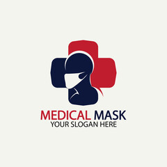 Face protection  Mask Vector logo. Medical Mask logo vector icon illustration design