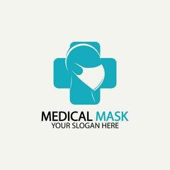Face protection  Mask Vector logo. Medical Mask logo vector icon illustration design