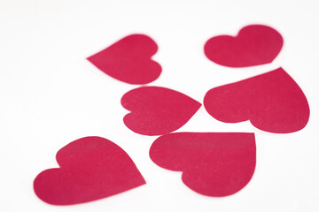 red Valentines on white background. festive background