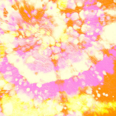 Obraz na płótnie Canvas Circle Water Style. Color Patterns. Batik Dress. Abstract Dye. Hippie Circular Background. Yellow Artistic Print. Tie Die Swirl Backdrop. Psychedelic Grunge Design. Orange Art Abstract Dye.