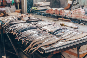 Fang frische Fische auf einem Fischmarkt in Sri Lanka