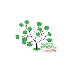 World forestry day. March 21. Vector Background Illustration