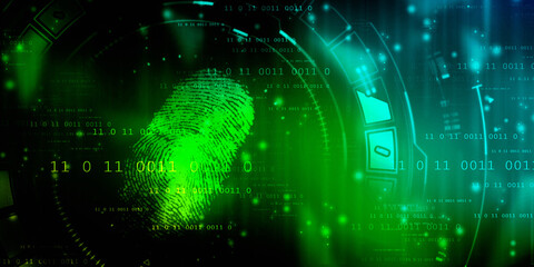 Fingerprint Scanning Technology Concept 2d Illustration