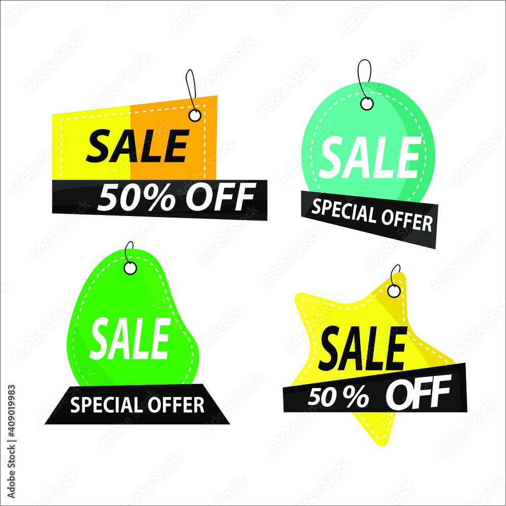 Poster sales design in a flat, isolated and trendy style. Sales design background for your website design logo, application, UI. Vector icon illustration, EPS10.