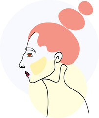 Female abstract outlined vector illustration.