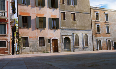 Fototapeta na wymiar italian village 3d renderbackplate