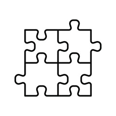 Obraz premium Puzzle compatible icon. Jigsaw agreement vector illustration on white isolated background. Icon vector illustrator