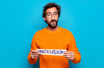 young bearded man inclusion concept