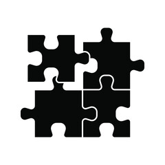 Fototapeta premium Puzzle compatible icon. Jigsaw agreement vector illustration on white isolated background. Icon vector illustrator