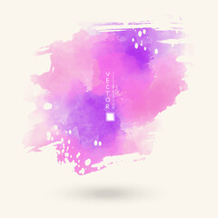 Abstract pink watercolor element for web design. Vector.