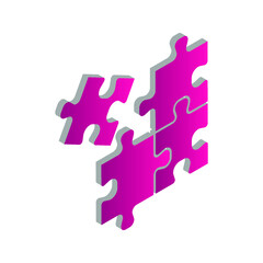 Puzzle compatible icon. Jigsaw agreement vector illustration on white isolated background. Icon vector illustrator