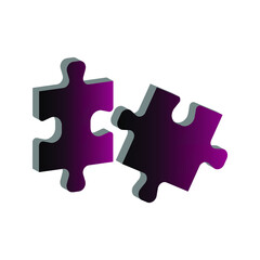 Fototapeta premium Puzzle compatible icon. Jigsaw agreement vector illustration on white isolated background. Icon vector illustrator