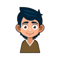 Cute Young Man Avatar Character. Cartoon Style Userpic Icon. Vector
