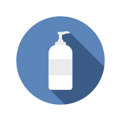 Hand sanitizer circle icon isolated on white background.