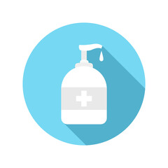 Fototapeta premium Hand sanitizer circle icon isolated on white background.