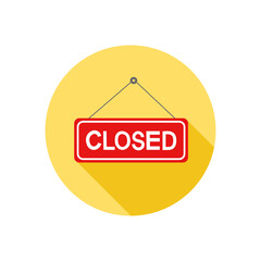 Closed sign circle icon on white background.