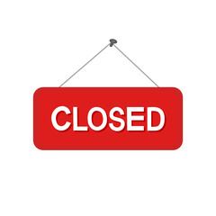 Closed sign icon on white background.