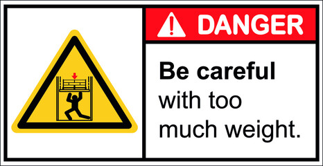 Warns against pressure on the body from above.,Danger sign
