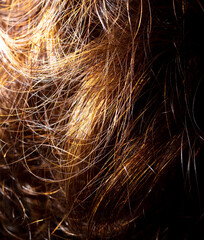 Dark hair as an abstract background.