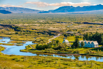 Fototapeta premium Thingvellir National Park is not just a beauty of nature, but also place of first Icelandic parliament