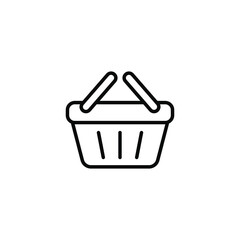 Shopping basket icon. Simple line style for web template and app. Shop, cart, bag, store, online, purchase, buy, retail, vector illustration design on white background. EPS 10