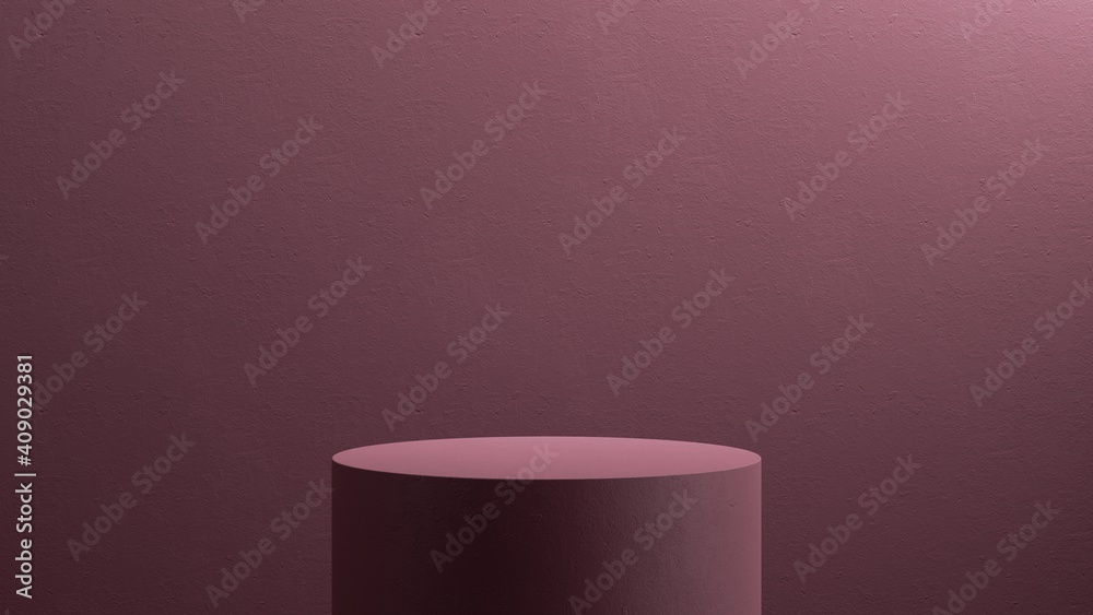 Wall mural 3d render, abstract monochrome pink background. modern minimal showcase scene with empty platform fo