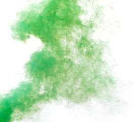 Green smoke isolated on a white
