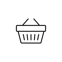 Shopping basket icon. Simple line style for web template and app. Shop, cart, bag, store, online, purchase, buy, retail, vector illustration design on white background. EPS 10
