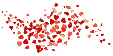 Red Hearts love on a white background - Background for valentines day and love banner