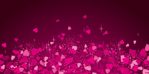 Pink Hearts love background - Background for valentines day and love banner