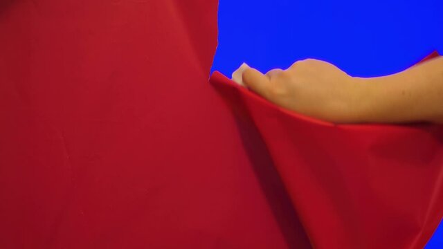 Tearing decorative paper transition on Blue screen with Chroma Key and Alpha channel 4K Slow motion 60fps
