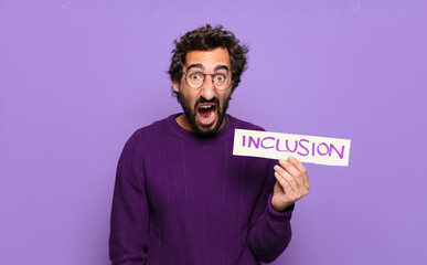young bearded man inclusion concept