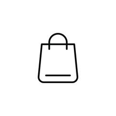 Shopping bag icon. Simple line style for web template and app. Shop, basket, cart, store, online, purchase, buy, retail, vector illustration design on white background. EPS 10