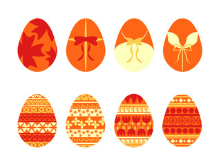set of spring easter eggs